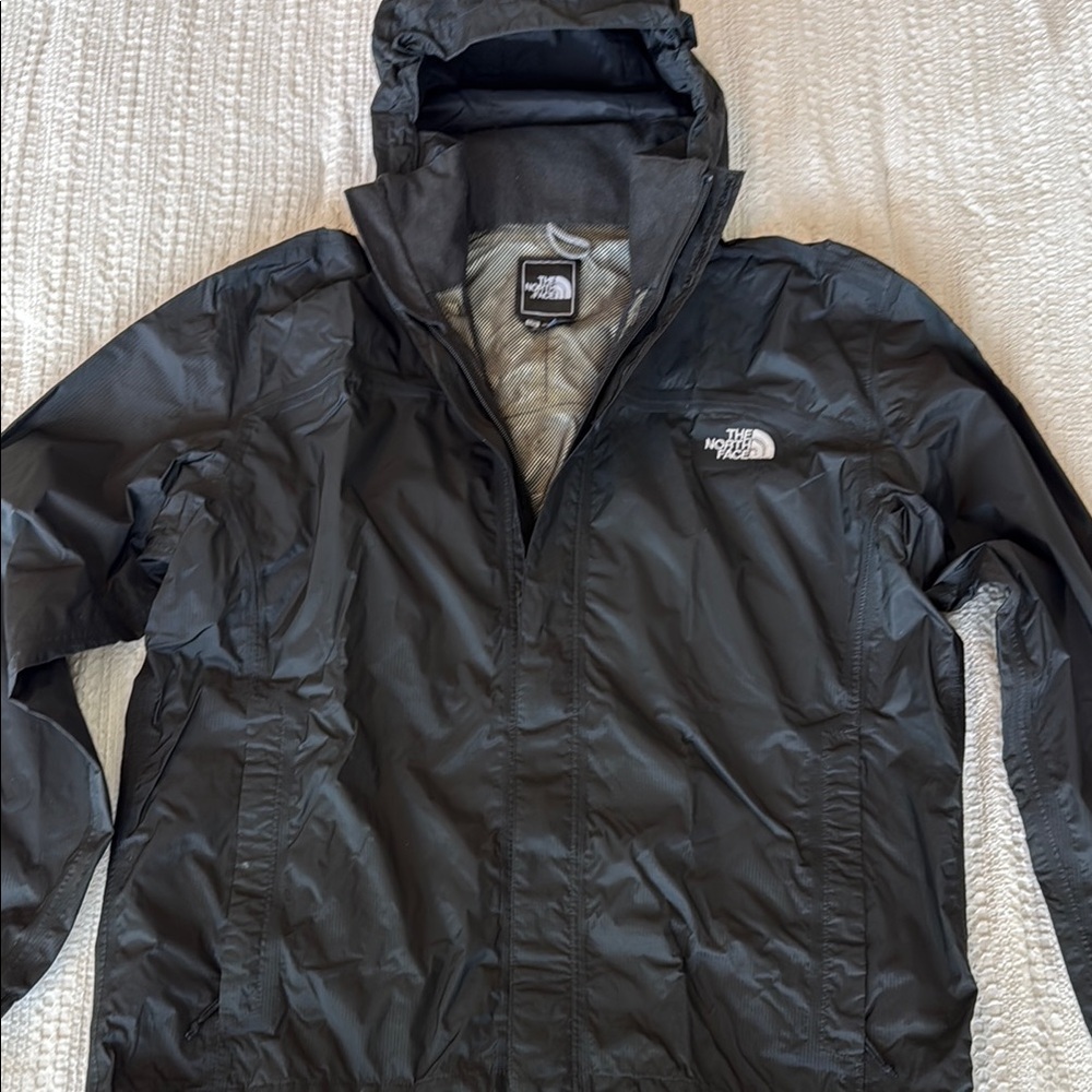 The North Face Black Raincoat with Hood